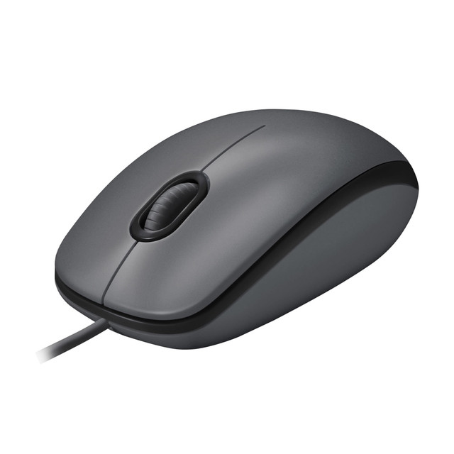 LOGITECH 910-001601 M100 Wired USB Mouse, Gray LOGITECH 910-001601 M100 Wired USB Mouse, Gray
