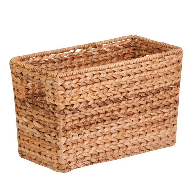 HONEY-CAN-DO INTERNATIONAL, LLC Honey Can Do STO-02883 Honey-Can-Do Large Water Hyacinth Magazine Basket, 15 1/2inL x 5 5/16inW x 10inH, Brown/Natural