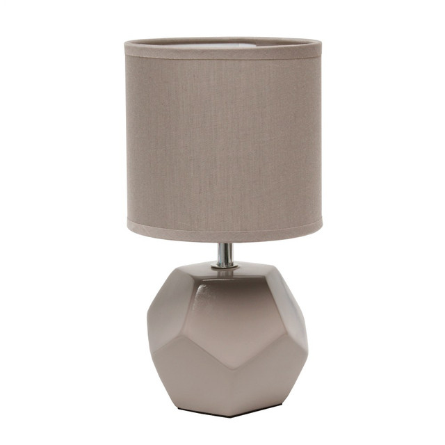 ALL THE RAGES INC Simple Designs LT2065-GRY  Round Prism Mini Table Lamp, 10-7/16inH, Gray