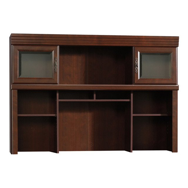 SAUDER WOODWORKING CO. 404975 Sauder Heritage Hill 59inW Credenza Hutch, Classic Cherry SAUDER WOODWORKING CO. 404975 Sauder Heritage Hill 59inW Credenza Hutch, Classic Cherry