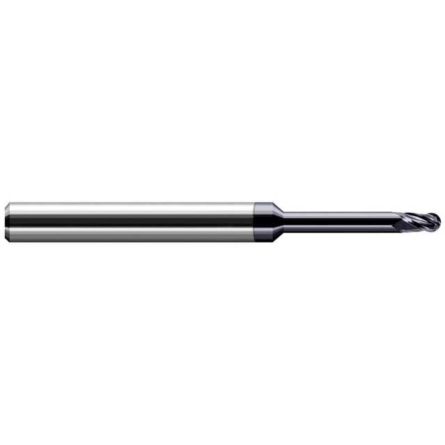 Harvey Tool 56200-C6 Ball End Mill: 0.1" Dia, 0.15" LOC, 4 Flute, Solid Carbide