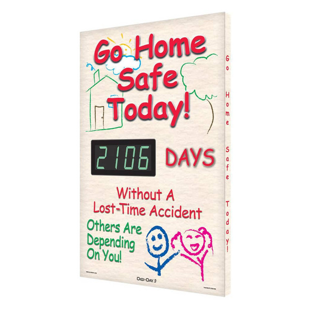 AccuformNMC Scoreboards; Scoreboard Type: Digital Scoreboard; Overall Height: 30.5; Thickness: 3.75; Illumination: LED; Mount Type: Wall; Graphic: Family Outside of Home SCK106