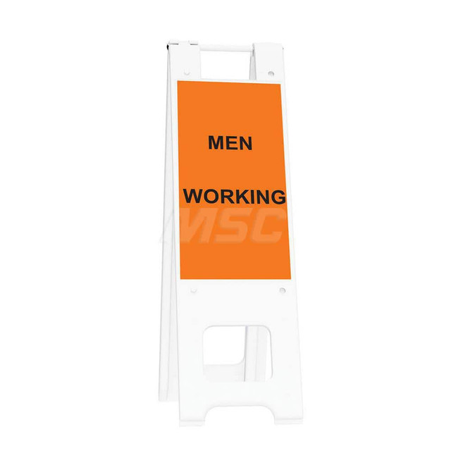 Plasticade 150WHLGK1084OBE Pedestrian Barrier Sign Stand: Plastic, White, Use with Indoor & Outdoor