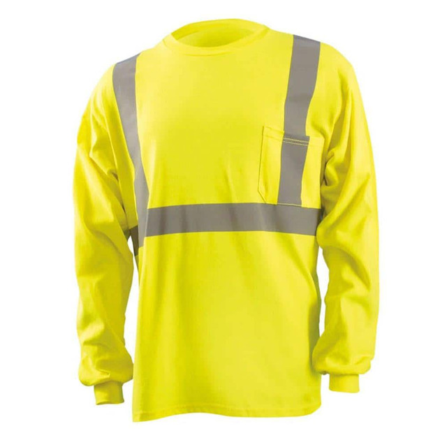 OccuNomix LUX-LST2/FR-YM Fire-Resistant Shirt: Medium, High Visibility Yellow, Modacrylic Fleece, 7.75 oz