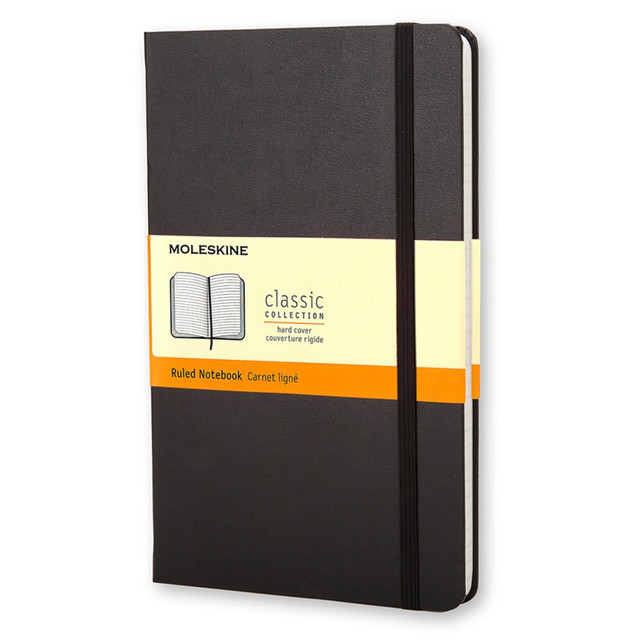 HACHETTE BOOK GROUP 701122 Moleskine Classic Hard Cover Notebook, 5in x 8-1/4in, Ruled, 240 Pages, Black HACHETTE BOOK GROUP 701122 Moleskine Classic Hard Cover Notebook, 5in x 8-1/4in, Ruled, 240 Pages, Black