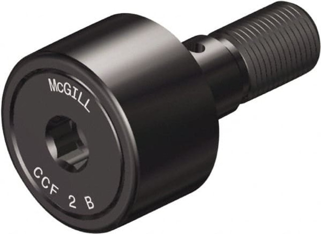 McGill 2341112000 Plain Cam Follower: 3.5" Roller Dia, 2" Roller Width, 1.375" Stud Dia, 2-3/4" Stud Length