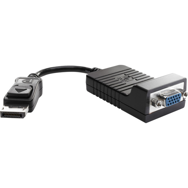 HP INC. AS615AT HP DisplayPort To VGA Adapter - 8in DisplayPort/VGA Video Cable for Monitor, Graphics Card - First End: 1 x DisplayPort Digital Audio/Video - Male - Second End: 1 x 15-pin HD-15 - Female - Black