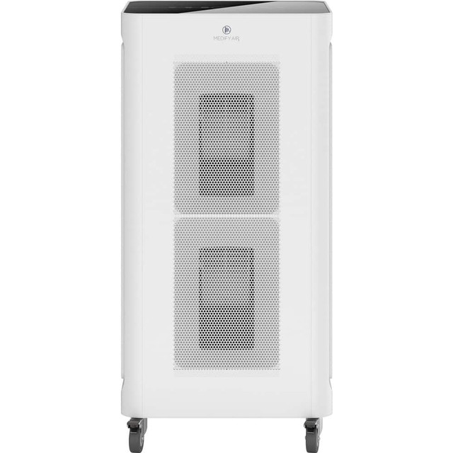 Medify Air MA-1000-1 Self-Contained Electronic Air Cleaners; Cleaner Type: Air Purifier ; Air Flow: 3750SCFM ; Sound Level: 66db(A) ; Color: White ; Overall Depth: 22.8000in ; Overall Width: 23