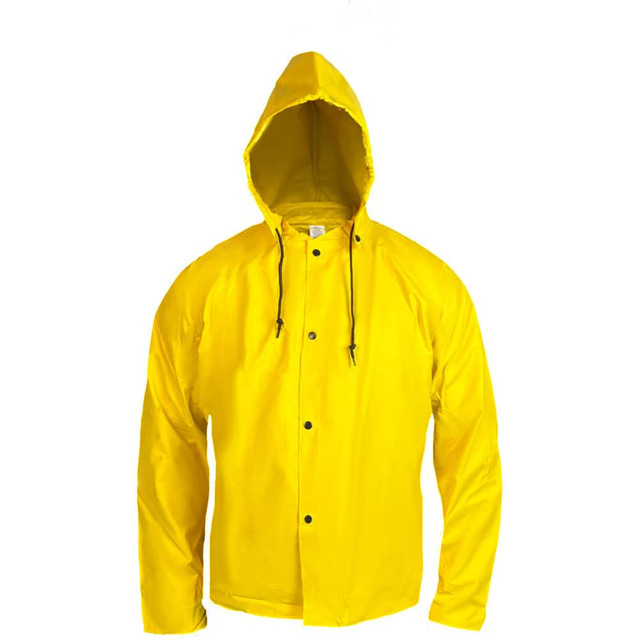 Louisiana Professional Wear 200SCJYLMD Rain Jacket: Size M, Yellow, PVC & Nylon