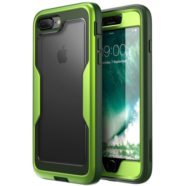 I BLASON LLC IPH8P-MAGMA-MG i-Blason Magma Carrying Case (Holster) Apple iPhone 8 Plus Smartphone - Green - Damage Resistant, Scratch Resistant, Shock Resistant - Polycarbonate, Thermoplastic Polyurethane (TPU) Body - Holster, Belt Clip