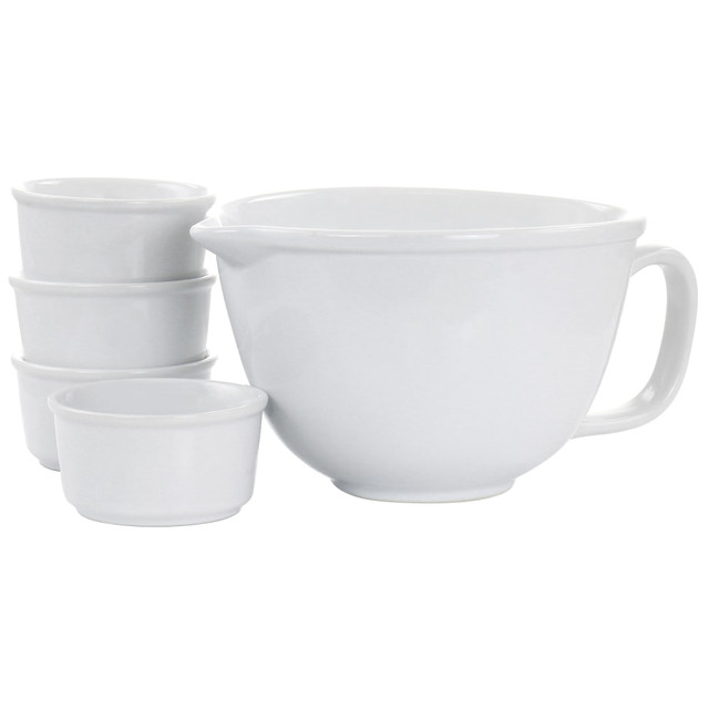 GIBSON OVERSEAS INC. 995116304M Gibson Elite Gracious Dining 5-Piece Ramekin And Mixing Bowl Set, White