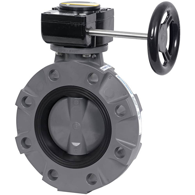 Hayward Flow Control BYV11040A0VGI00 Manual Butterfly Valve: 4" Pipe, Gear Handle