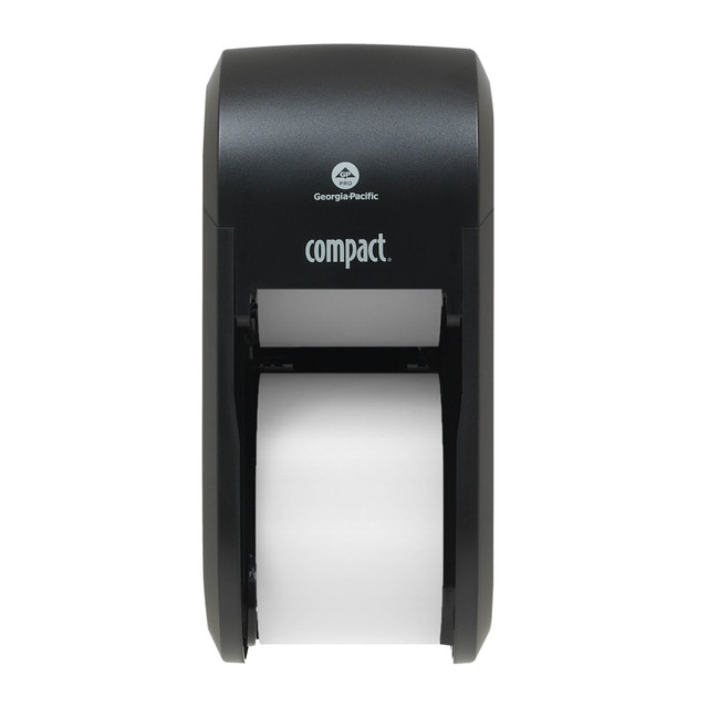 GEORGIA-PACIFIC CORPORATION 56790A Compact by GP PRO, 2-Roll Vertical Coreless High-Capacity Toilet Paper Dispenser, 56790A, 7.35in x 6.21in x 13.6in, Black, 1 Dispenser GEORGIA-PACIFIC CORPORATION 56790A Compact by GP PRO, 2-Roll Vertical Coreless High-Capacity Toilet Paper Dispenser, 56790A, 7.35in x 6.21in x 13.6in, Black, 1 Dispenser