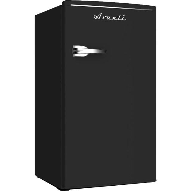 AVANTI PRODUCTS INC. RMRS31X1B-IS Avanti Retro Compact Refrigerator, 1-Door, 3.1 Cu Ft, 33inH x 18inW x 18inD, Black AVANTI PRODUCTS INC. RMRS31X1B-IS Avanti Retro Compact Refrigerator, 1-Door, 3.1 Cu Ft, 33inH x 18inW x 18inD, Black