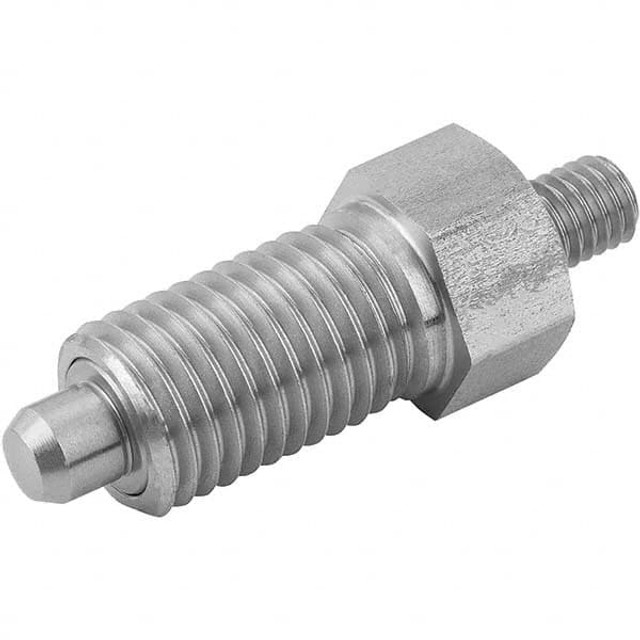 KIPP K0341.01410 M20x1.5, 25mm Thread Length, 10mm Plunger Diam, Hardened Locking Pin Knob Handle Indexing Plunger