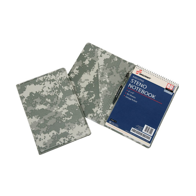 NATIONAL INDUSTRIES FOR THE BLIND 7510-01-600-8651 SKILCRAFT 30% Recycled Steno Pad Holder, 6in x 9in, Camouflage