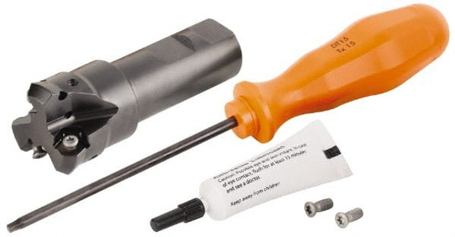 Kennametal 4130516 45° Lead Angle, 31.75mm to 1.572" Cut Diam, 1" Shank Diam, Indexable & Chamfer End Mill