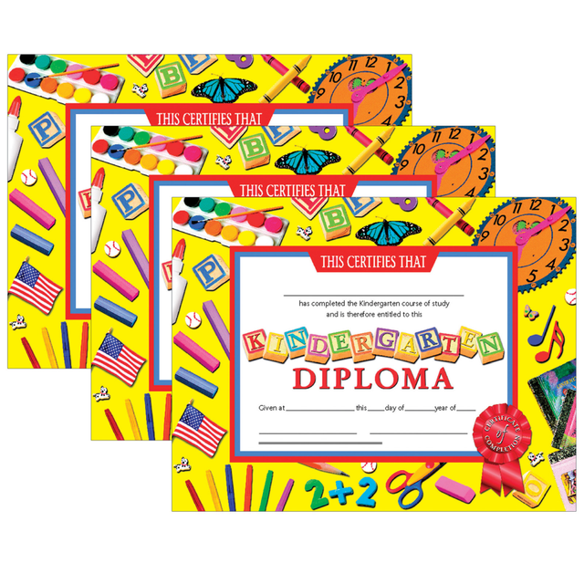 EDUCATORS RESOURCE H-VA703-3 Hayes Certificates, 8-1/2in x 11in, Kindergarten Diploma, 30 Certificates Per Pack, Set Of 3 Packs EDUCATORS RESOURCE H-VA703-3 Hayes Certificates, 8-1/2in x 11in, Kindergarten Diploma, 30 Certificates Per Pack, Set Of 3 Packs