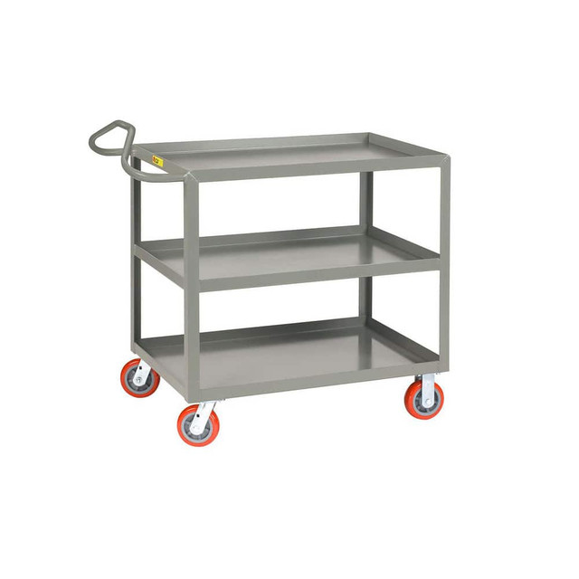 Little Giant. 3ENLGL-3060-6PY Shelf Utility Cart: 65.5" OAL, 30" OAW, 35" OAH, Steel, Gray