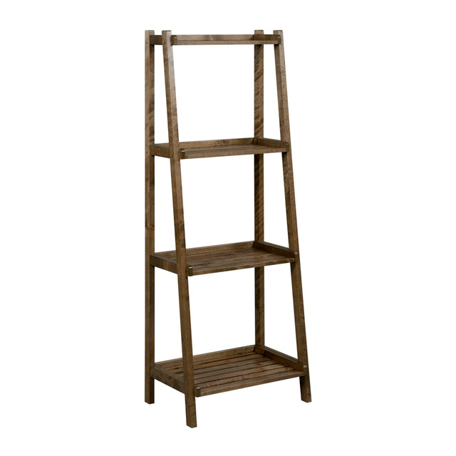 NEW RIDGE, LLC 2025-CHS New Ridge Home Goods Dunnsville 60inH 4-Tier Leaning Ladder Bookcase, Antique Chestnut