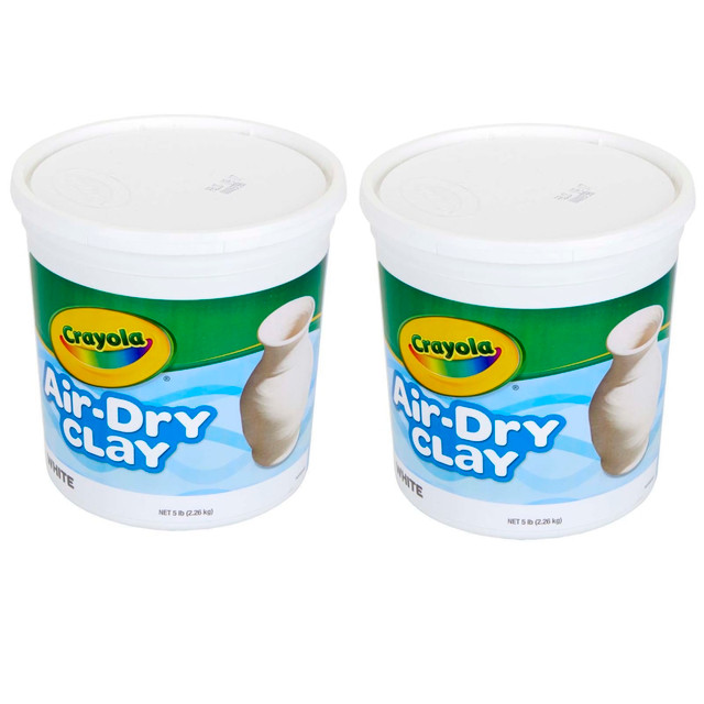 EDUCATORS RESOURCE Crayola BIN575055-2  Air-Dry Clay, 5 Lb, White, Pack of 2 Tubs