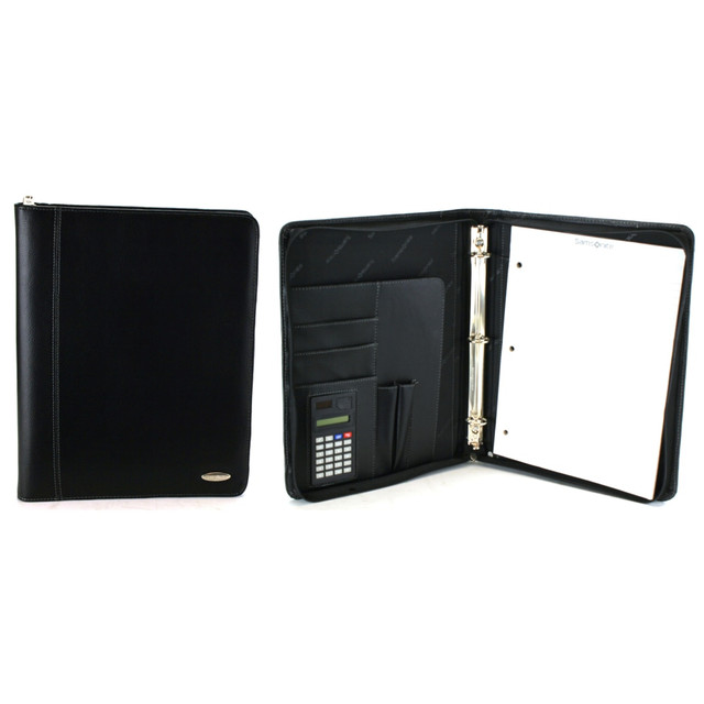 HERITAGE TRAVELWARE LTD 961145 Samsonite Zip-Around Vinyl 3-Ring Padfolio, 13 1/2in x 11in x 2in, black HERITAGE TRAVELWARE LTD 961145 Samsonite Zip-Around Vinyl 3-Ring Padfolio, 13 1/2in x 11in x 2in, black