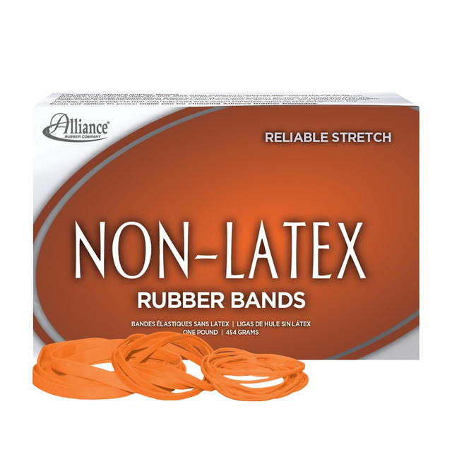 ALLIANCE RUBBER CO 37546 Alliance Rubber Non-Latex Rubber Bands, #54 Assorted Sizes, Orange, 1 Lb. Box ALLIANCE RUBBER CO 37546 Alliance Rubber Non-Latex Rubber Bands, #54 Assorted Sizes, Orange, 1 Lb. Box