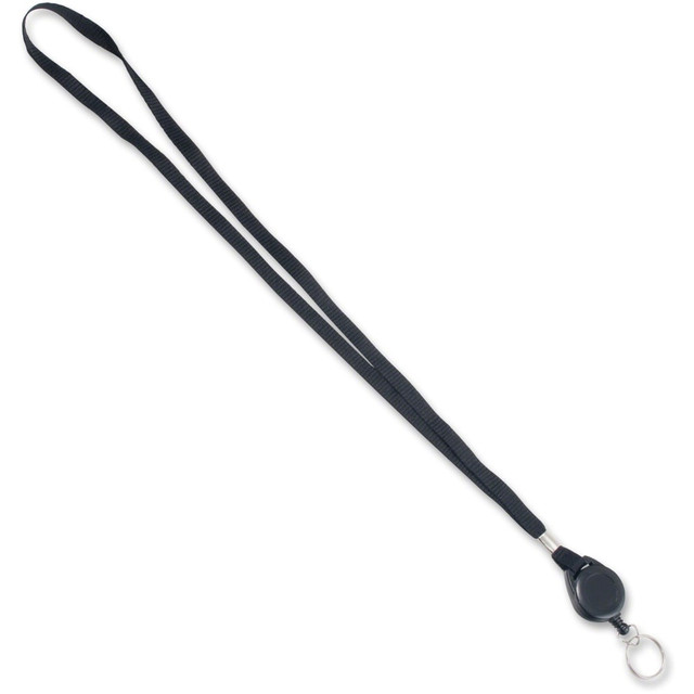 ADVANTUS CORP. 75547 Advantus 36in Retractable ID Reel Lanyard - 12 / Pack - 36in Length - Black - Polyester