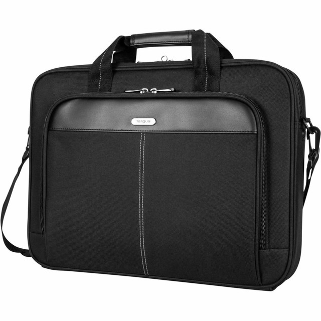 TARGUS, INC. TCT027US Targus TCT027US Carrying Case (Briefcase) for 15.6in to 16in Notebook - Black - TAA Compliant - Shock Absorbing - Polyester Body - Trolley Strap, Handle, Shoulder Strap - 12.8in Height x 3.3in Width - 4.49 gal Volume Capacity - 