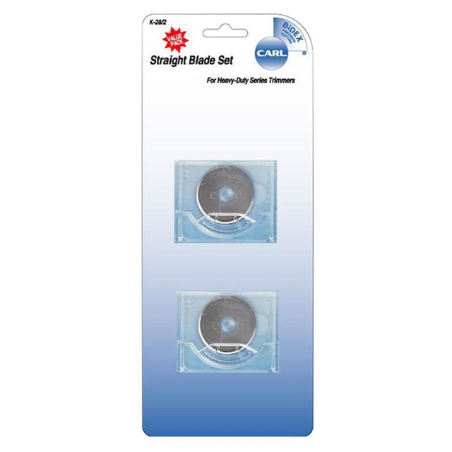 CARL MANUFACTURING USA, INC. 14028 Carl K-28 Straight-Cut Heavy-Duty Rotary Trimmer Blades, Pack Of 2 CARL MANUFACTURING USA, INC. 14028 Carl K-28 Straight-Cut Heavy-Duty Rotary Trimmer Blades, Pack Of 2