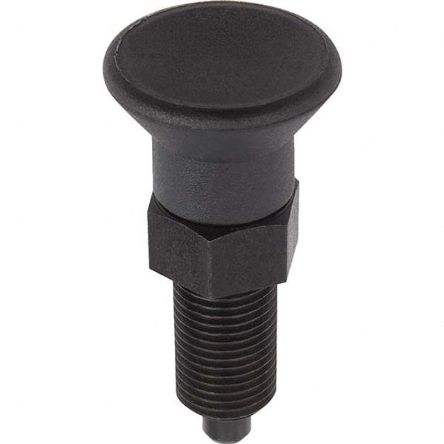 KIPP K0338.1105AL 3/8-24, 15mm Thread Length, 5mm Plunger Diam, Hardened Locking Pin Knob Handle Indexing Plunger