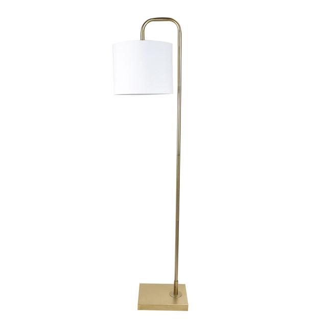 GRANDVIEW GALLERY LLC FL62-ABEL-DBL AUW LumiSource Abel Contemporary Floor Lamp, 62inH, Off-White Shade/Gold Base