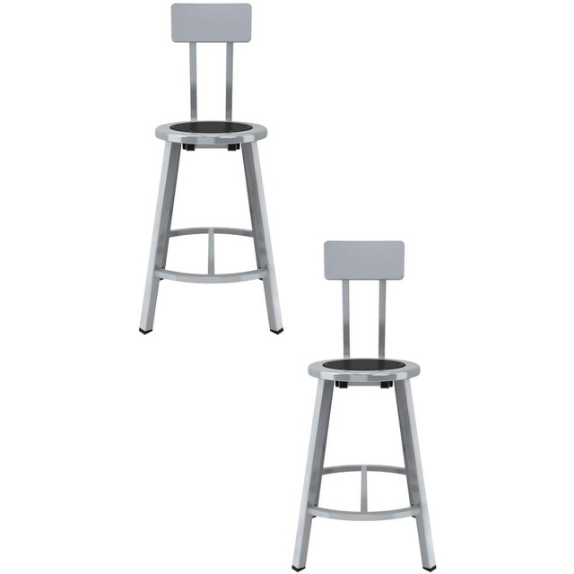 National Public Seating TTSG24B-S10 Stationary Stools; Seat Depth: 14in ; Seat Width: 14in ; Product Type: Stool with Back ; Base Type: 4-Leg Base with Curved Footring ; Minimum Seat Height: 24in ; Maximum Seat Height: 24in