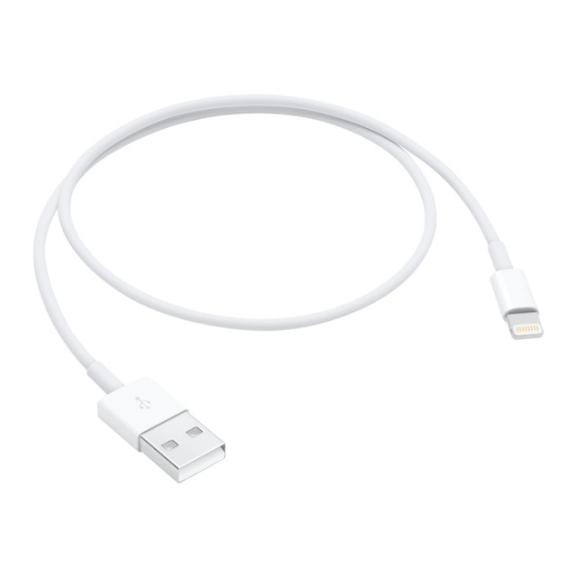 APPLE, INC. Apple ME291AM/A  Lightning to USB Cable (0.5 m) - 1.64 ft Lightning/USB Data Transfer Cable for iPhone, iPad, iPod - First End: 1 x Lightning - Male - Second End: 1 x USB 2.0 Type A - Male