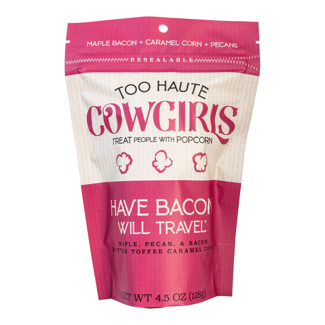 RISE NORTH AMERICA LLC 9976 Too Haute Cowgirls Have Bacon Will Travel Popcorn, 4.5 Oz, Case Of 12 Bags RISE NORTH AMERICA LLC 9976 Too Haute Cowgirls Have Bacon Will Travel Popcorn, 4.5 Oz, Case Of 12 Bags