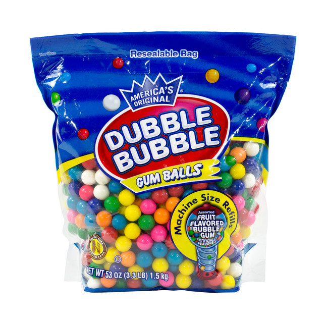 CONCORD CONFECTIONS 32218 Dubble Bubble Original Gum Balls, 3.3 Lb Bag CONCORD CONFECTIONS 32218 Dubble Bubble Original Gum Balls, 3.3 Lb Bag
