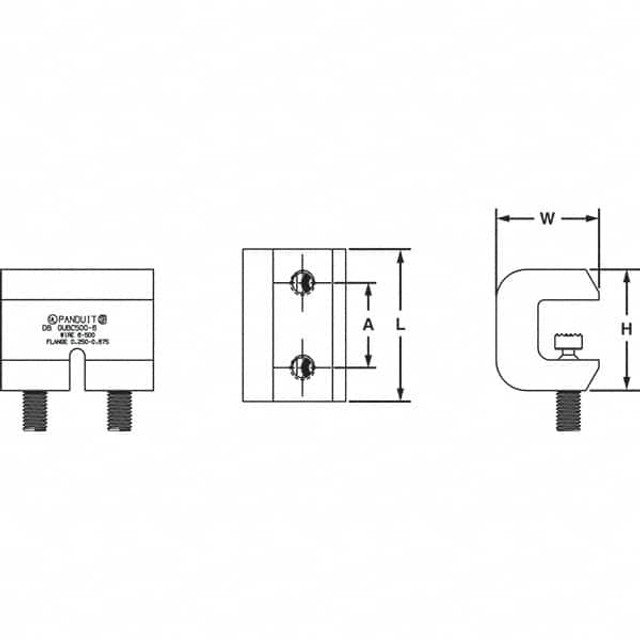 Panduit GUBC500-6 6 AWG Compatible Grounding Clamp