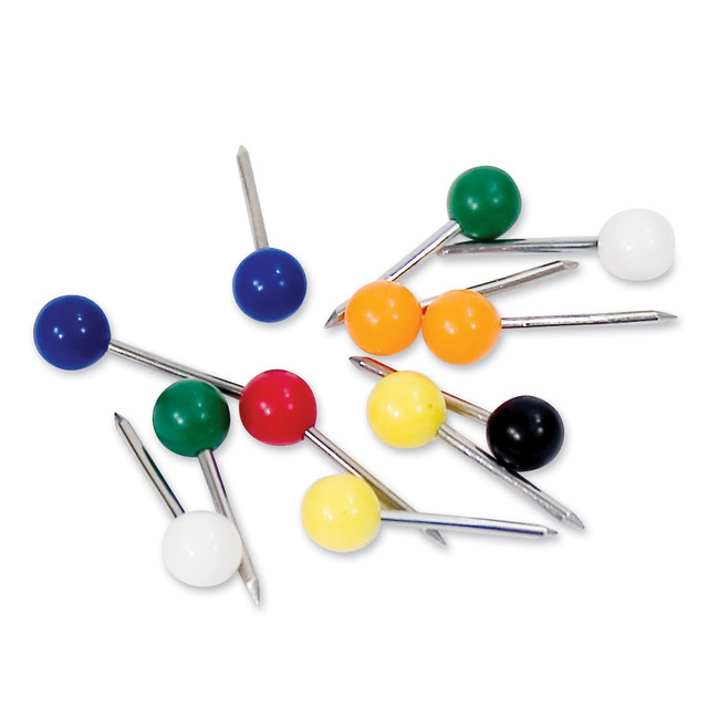 GEM OFFICE PRODUCTS,LLC MTA250 Gem Office Products Spherical Head Map Tacks, Assorted Colors, Box Of 250 GEM OFFICE PRODUCTS,LLC MTA250 Gem Office Products Spherical Head Map Tacks, Assorted Colors, Box Of 250