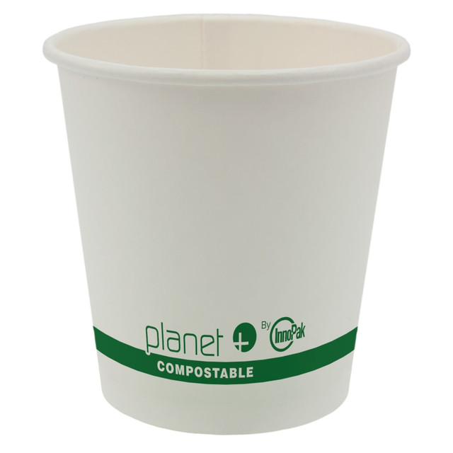 Sustainably made and commercially compostable coffee cups are an Earth-friendly way to offer customers a warm beverage while they wait or visit your business.  Has the same look and feel of traditional coffee cups without the petrochemicals.  Ideal for coffees, hot chocolates, and other hot beverages.  Sustainably made from wood fibers and lined with PLA, a plant-based alternative that eliminates the need for petroleum-based plastics.  Made from all natural and sustainable resources, Planet+ hot cups are ideal for hot beverages and remain commercially compostable after use.  Use PLC-LID for lids (sold separately).  Eco-conscious choice - has one or more meaningful eco-attributes or eco-labels.  Conforms to ASTM D6400 standards. For detailed information see www.astm.org.  BPI Certified Compostable - certified by the Biodegradable Products Institute (BPI) to be compostable in commercial compost facilities (where facilities exist).  Product Content Contains Compostable Material - made from materials that can quickly break down in commercial composting facilities (where facilities exist), to help reduce waste while creating usable organic matter.