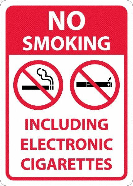 AccuformNMC Sign: Rectangle, "No Smoking Including Electronic Cigarettes" M952AB