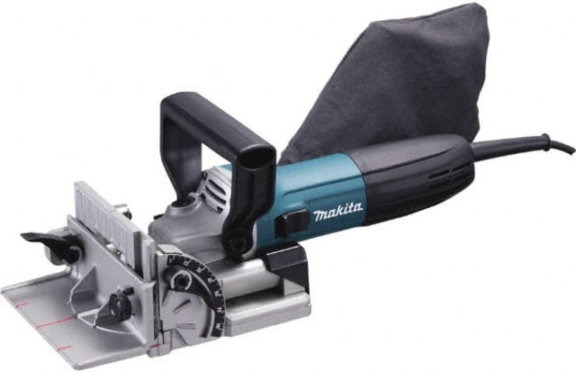 Makita PJ7000 Power Planers & Joiners; Maximum Width (Inch): 4 ; Voltage: 120V ; Amperage: 5.60A ; Overall Length: 11.875in ; Features: Large and Easy-to-Operate Cam Locks; Large Top Grip Handle; Rack-and-Pinion Vertical Fence System; Slim and Ergono