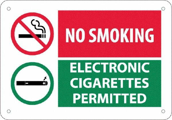 AccuformNMC Sign: Rectangle, "No Smoking - Electronic Cigarettes Permitted" M957R