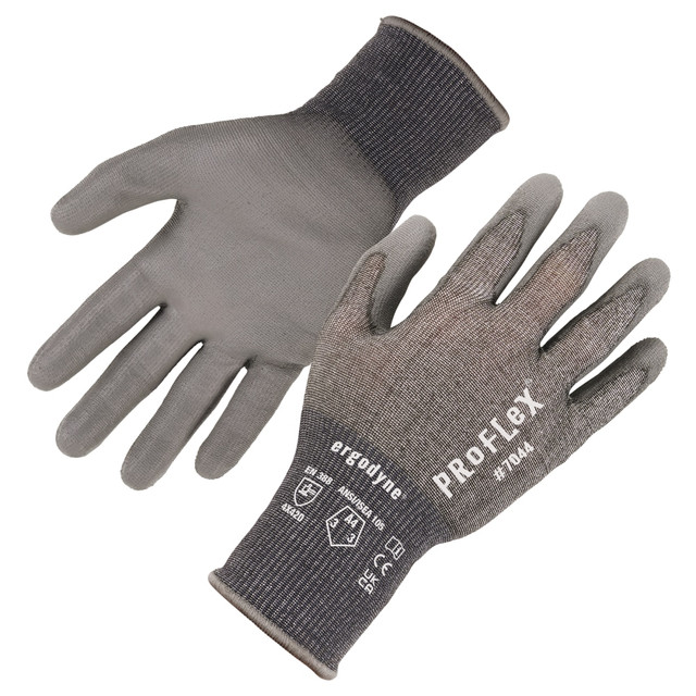 ERGODYNE CORPORATION 10493 Ergodyne Proflex 7044 PU-Coated Cut-Resistant Gloves, Gray, Medium