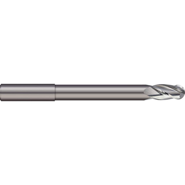 Micro 100 BLRM-060-4 Ball End Mill: 0.2362" Dia, 0.4724" LOC, 4 Flute, Solid Carbide