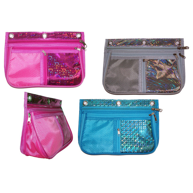 INKOLOGY INC 431-8 Inkology Expandable Laser Metallic Binder Pencil Pouches, Assorted Colors, Pack Of 6 Pouches INKOLOGY INC 431-8 Inkology Expandable Laser Metallic Binder Pencil Pouches, Assorted Colors, Pack Of 6 Pouches