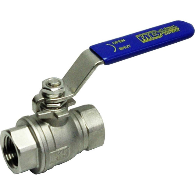 Midwest Control M-SSF-125 Standard Manual Ball Valve: 1-1/4" Pipe, Full Port, Stainless Steel