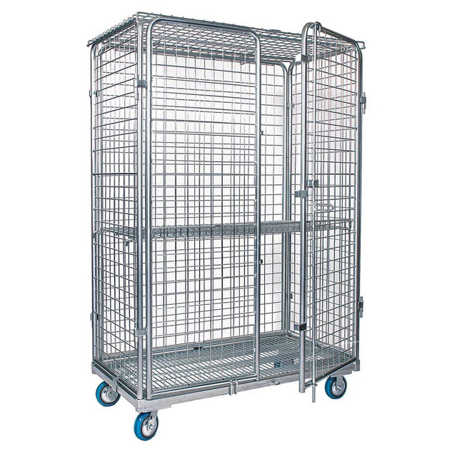 Nashville Wire RC2448SECURITY Metal Security Cart: 2,000 lb Capacity, 2 Shelf