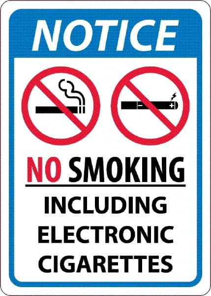 AccuformNMC Sign: Rectangle, "No Smoking Including Electronic Cigarettes" N501AB