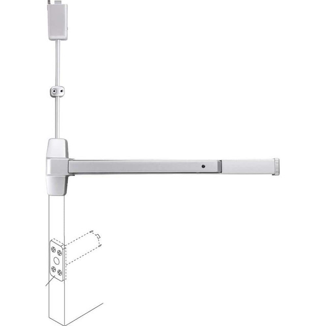 Orca Hardware OED5648-AL Vertical Bars; Type: Surface Vertical Rod Exit Device ; Rating: Non Rated ; Hand: Non-Handed ; Minimum Door Width: 33 (Inch); Maximum Door Width: 48.000 (Inch); Grade: 1