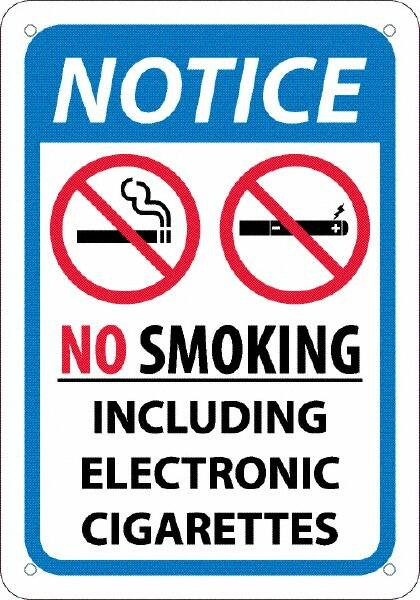 AccuformNMC Sign: Rectangle, "No Smoking Including Electronic Cigarettes" N501R